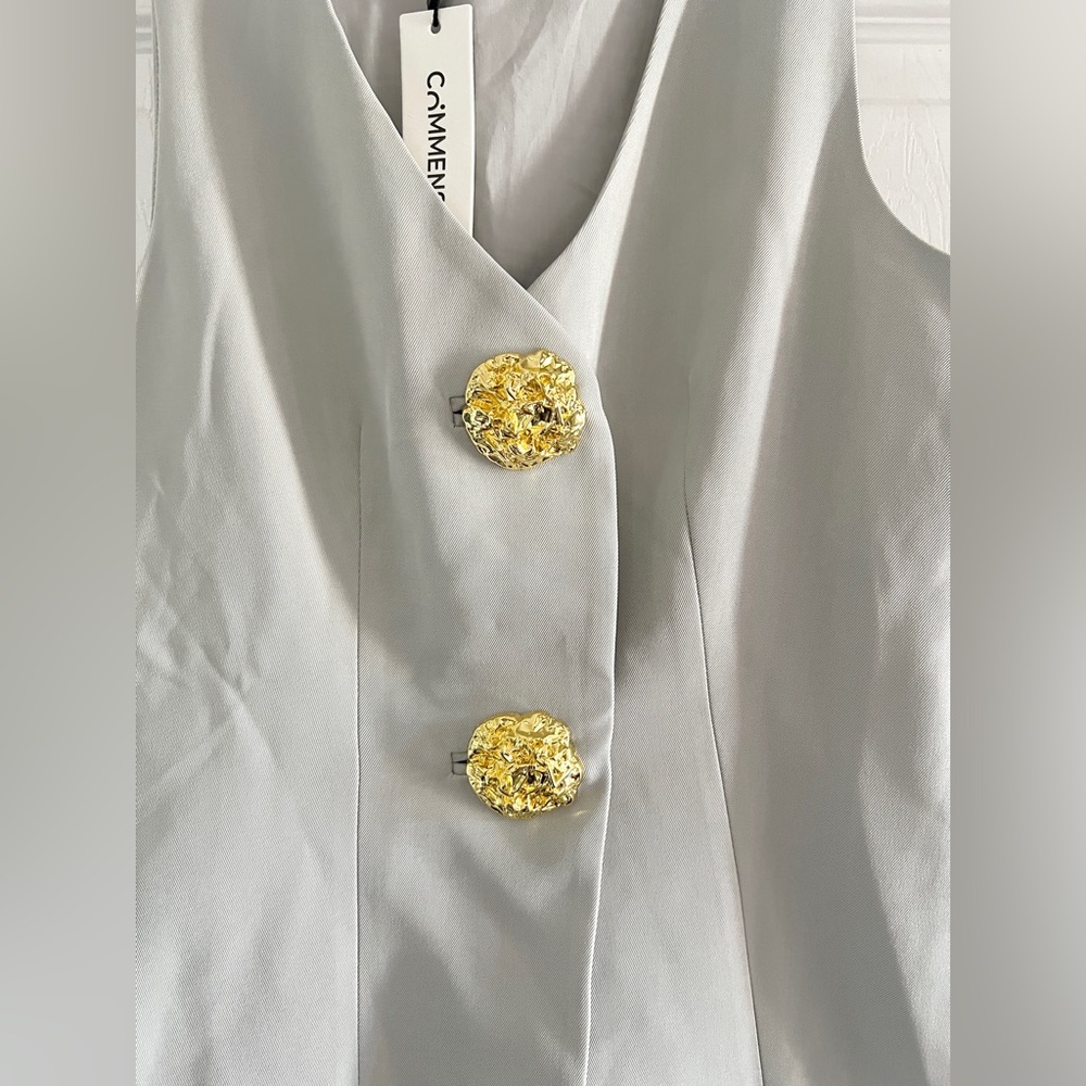 Commense Button Split Sleeveless Pants Set - Picture 5 of 16